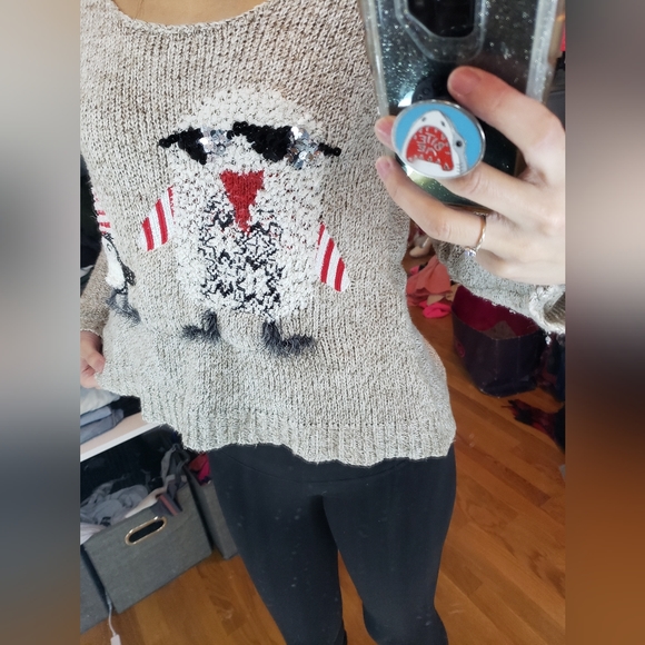 American Rag tan penguin sweater - Picture 2 of 3